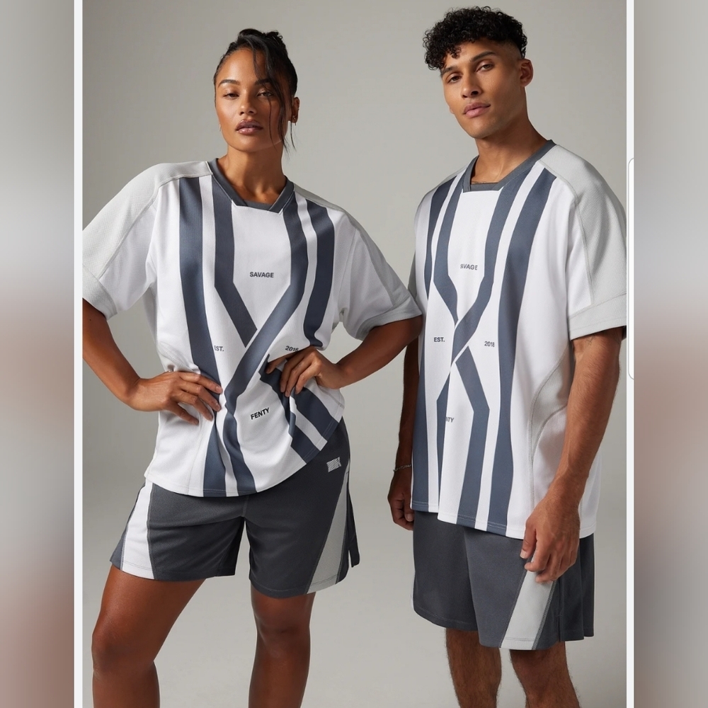 Savage x Fancy League Short-Sleeve Jersery in Grey/White Unisex Size XS